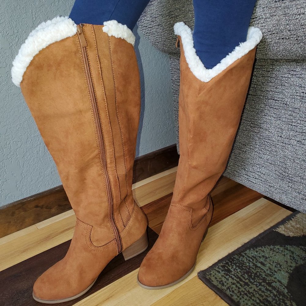 Torrid Faux Shearling tall boots BNWT